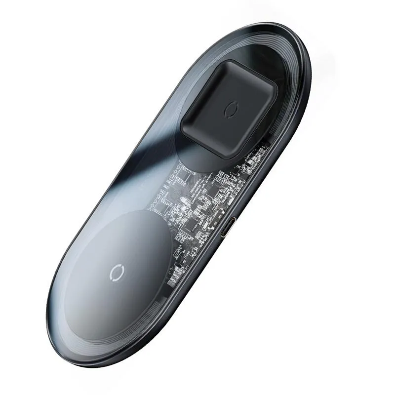 Бездротовий зарядний пристрій Baseus Simple 18W 2 in 1 Crystal (WXJK-A01) - мініатюра 4
