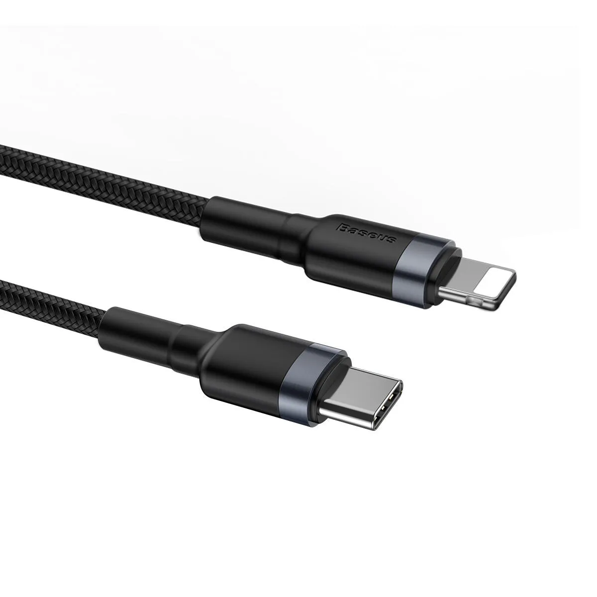 Кабель Baseus Cafule Type-C to Lightning PD 18W 1M Чорний/Сірий (CATLKLF-G1) - мініатюра 3