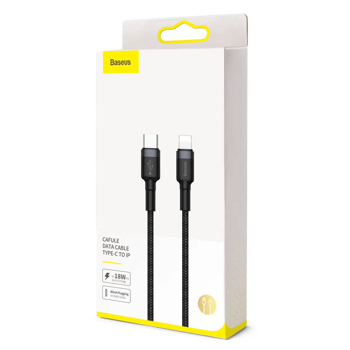 Кабель Baseus Cafule Type-C to Lightning PD 18W 1M Чорний/Сірий (CATLKLF-G1) - мініатюра 6