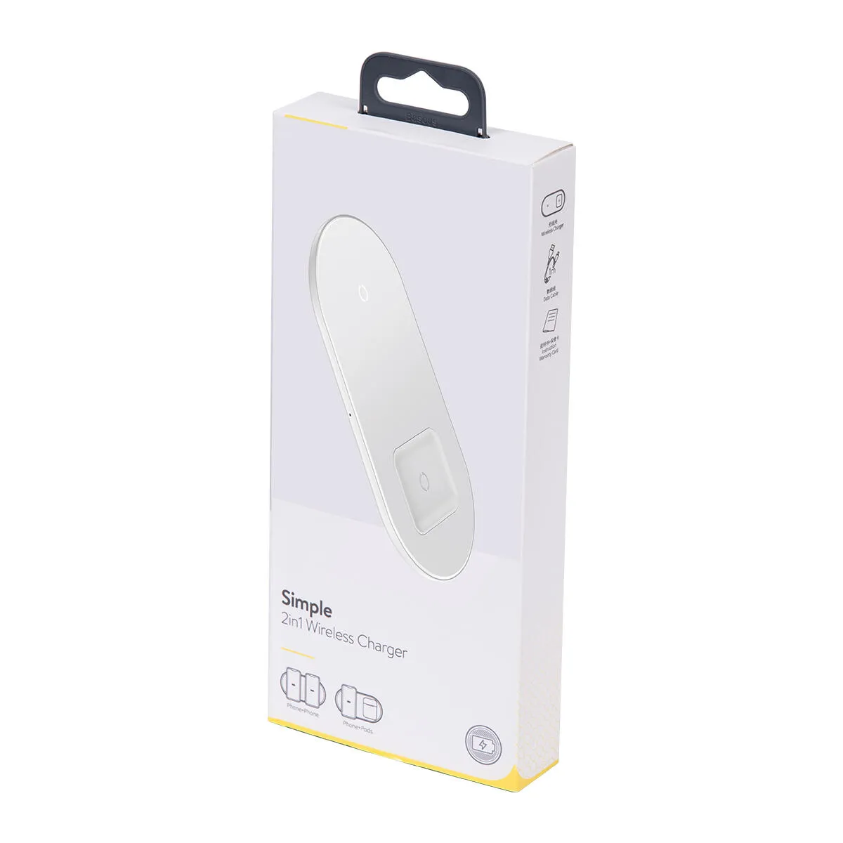 Беспроводное зарядное устройство Baseus Simple 18W 2 in 1 Белый (WXJK-02) - мініатюра 3