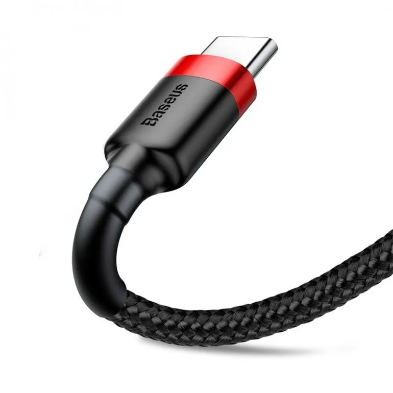 Кабель Baseus Cafule USB 2.0 to Type-C 2A 2M Чорний/Червоний (CATKLF-C91) - мініатюра 2