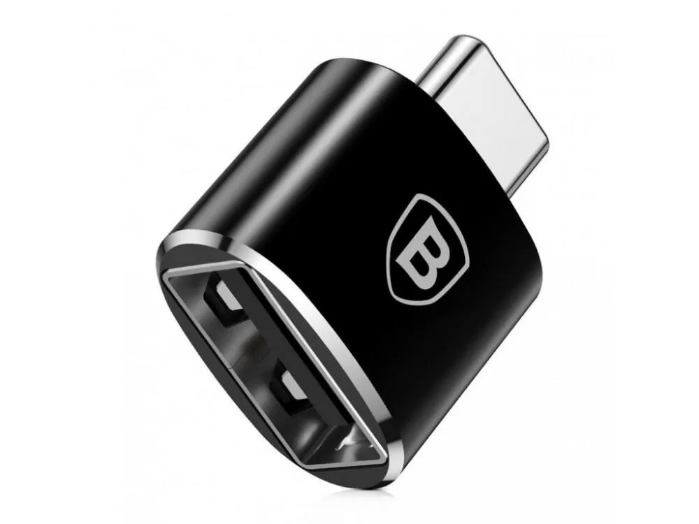 Перехідник Baseus USB Female to Type-C Male Чорний (CATOTG-01) - зображення 1