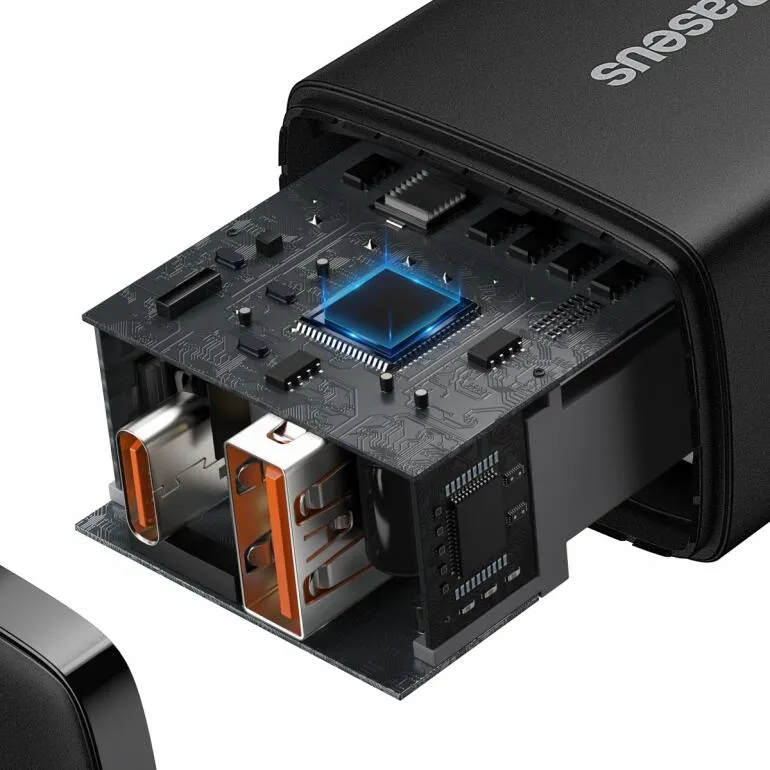 Зарядний пристрій Baseus Compact Quick Charger USB+Type-C 20W Чорний (CCXJ-B01) - мініатюра 5