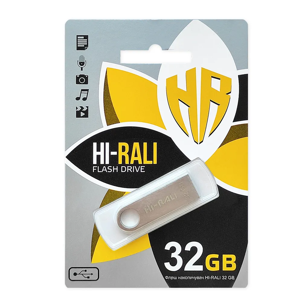 Флеш-накопичувач USB 32GB Hi-Rali Shuttle Series Silver (HI-32GBSHSL) - мініатюра 2