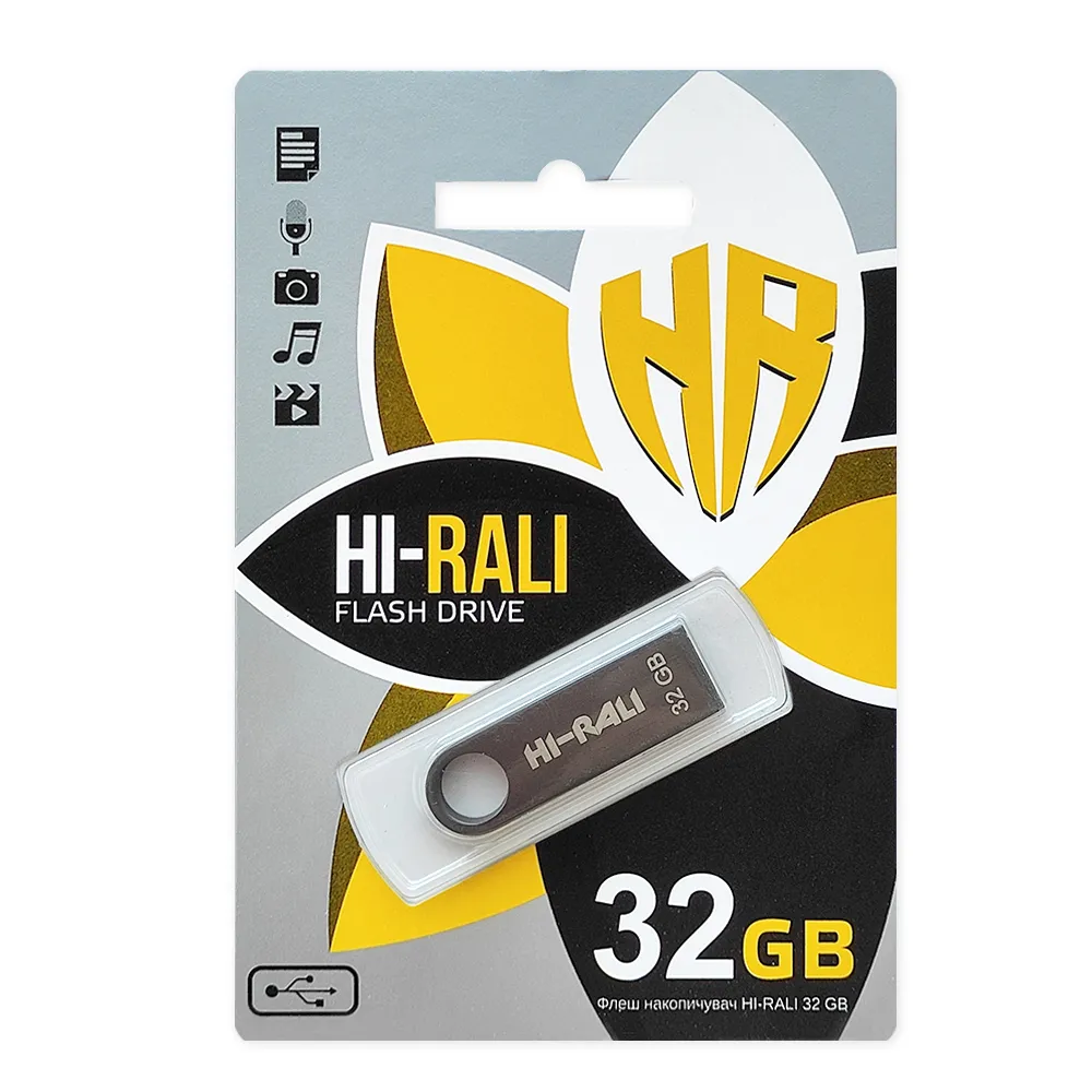 Флеш-накопичувач USB 32GB Hi-Rali Shuttle Series Black (HI-32GBSHBK) - мініатюра 2