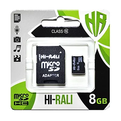 Карта пам`ятi MicroSDHC 8GB Class 10 Hi-Rali + SD-adapter (HI-8GBSDCL10-01) - зображення 1
