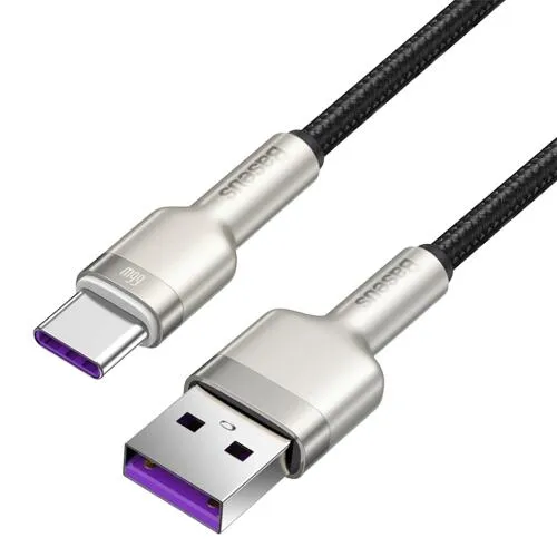 Кабель Baseus Cafule USB 2.0 to Type-C 66W 1M Чорний (CAKF000101) - мініатюра 2