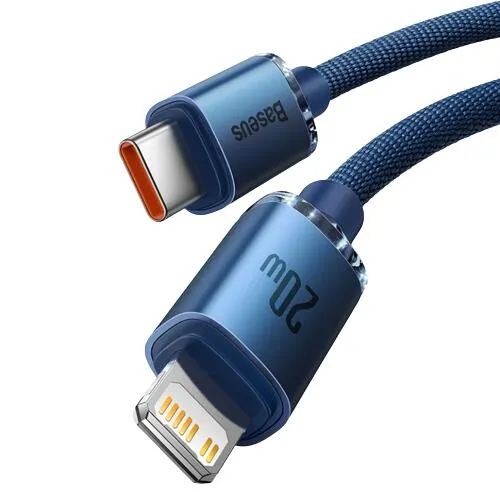 Кабель Baseus Crystal Shine Type-C to Lightning 20W 1.2M Синій (CAJY000203) - мініатюра 2