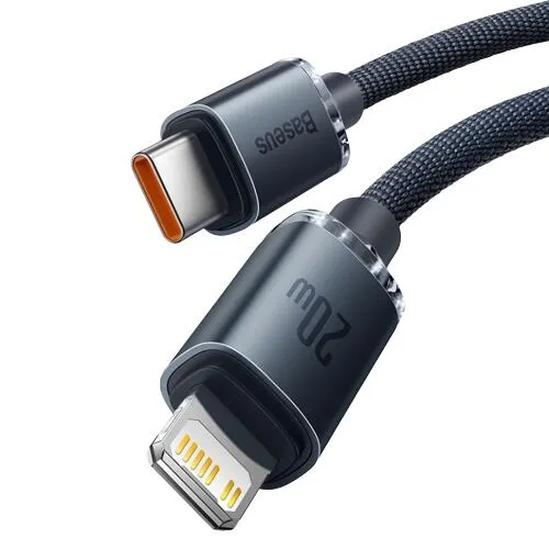 Кабель Baseus Crystal Shine Type-C to Lightning 20W 1.2M Чорний (CAJY000201) - мініатюра 2