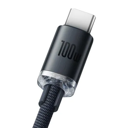 Кабель Baseus Crystal Shine USB 2.0 to Type-C 100W 2M Чорний (CAJY000501) - мініатюра 2