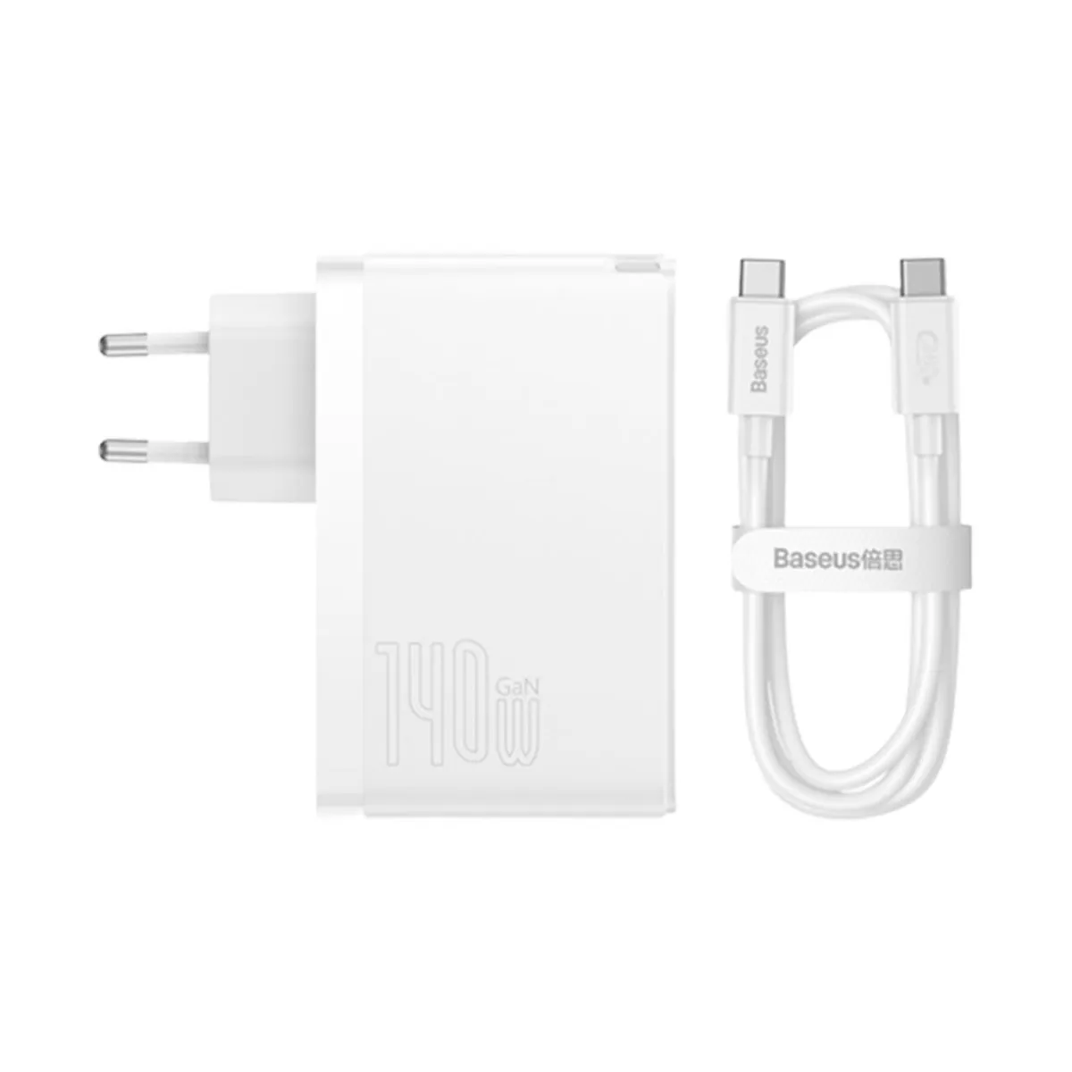 Мережевий зарядний пристрій Baseus GaN5 Pro 3 порта, USB + Type-C 140W Белый (CCGP100202) - мініатюра 3