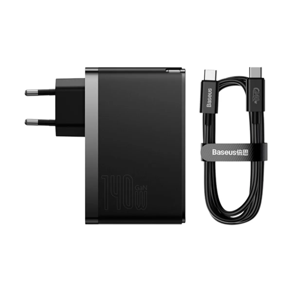 Мережевий зарядний пристрій Baseus GaN5 Pro 3 порта, USB + Type-C 140W Черный (CCGP100201) - мініатюра 3