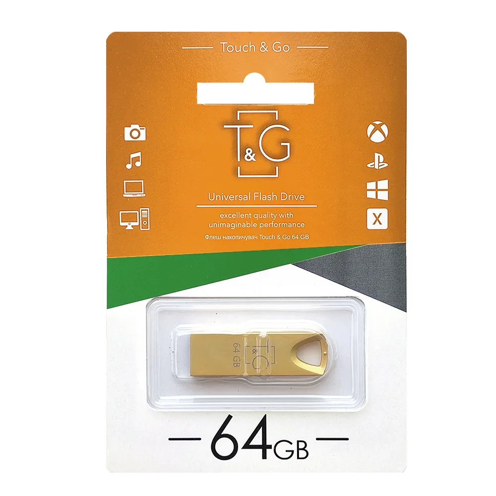 Флеш-накопичувач USB 64GB T&G 117 Metal Series Gold (TG117GD-64G) - мініатюра 2