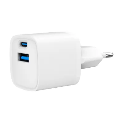 Мережевий зарядний пристрій Gembird 1 USB-A + 1 Type-C PD20Вт + QC3.0 18Вт (TA-UC-PDQC20-W-01) - мініатюра 2