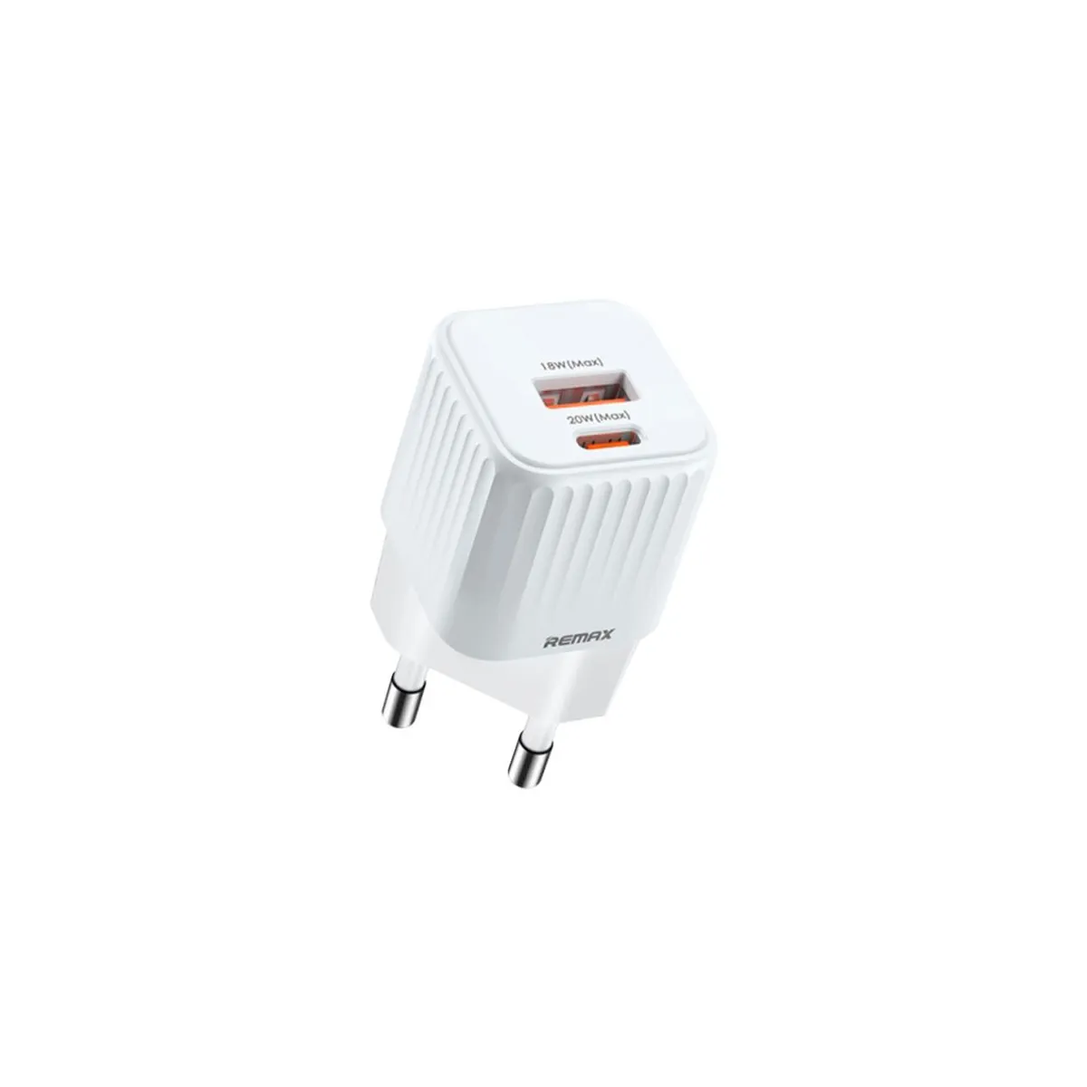 Мережевий зарядний пристрій Remax Cube 2 порта USB + Type-C 20W Белый (RP-U2) - зображення 1