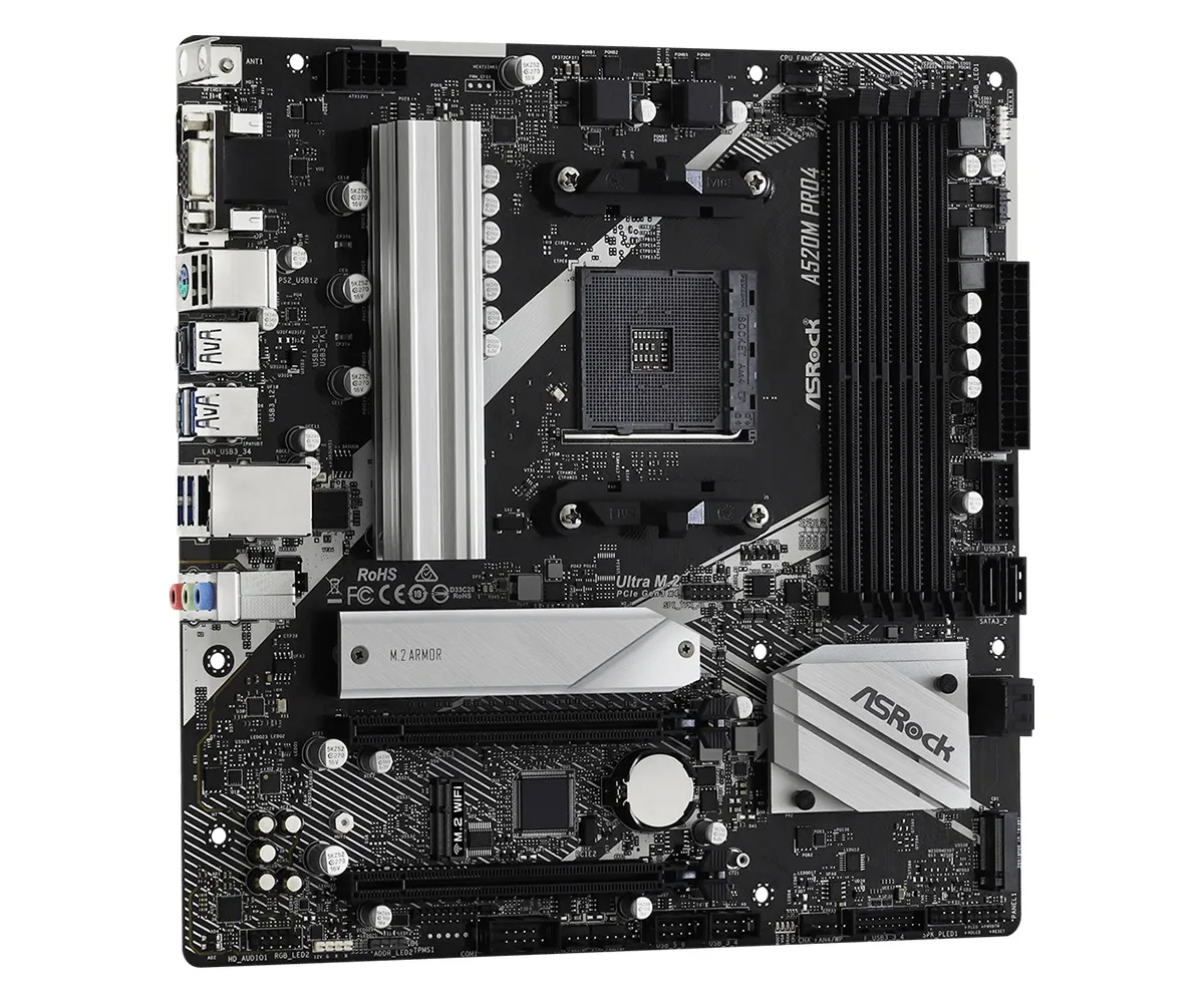 Материнська плата ASRock A520M Pro4 Socket AM4 - мініатюра 3