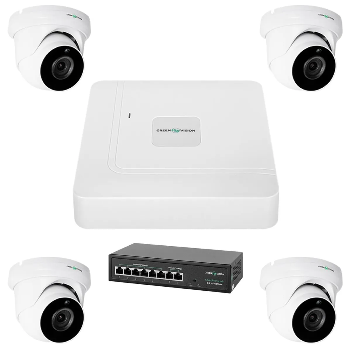 Комплект відеоспостереження на 4 камери GV-IP-K-W74/04 5MP - зображення 1