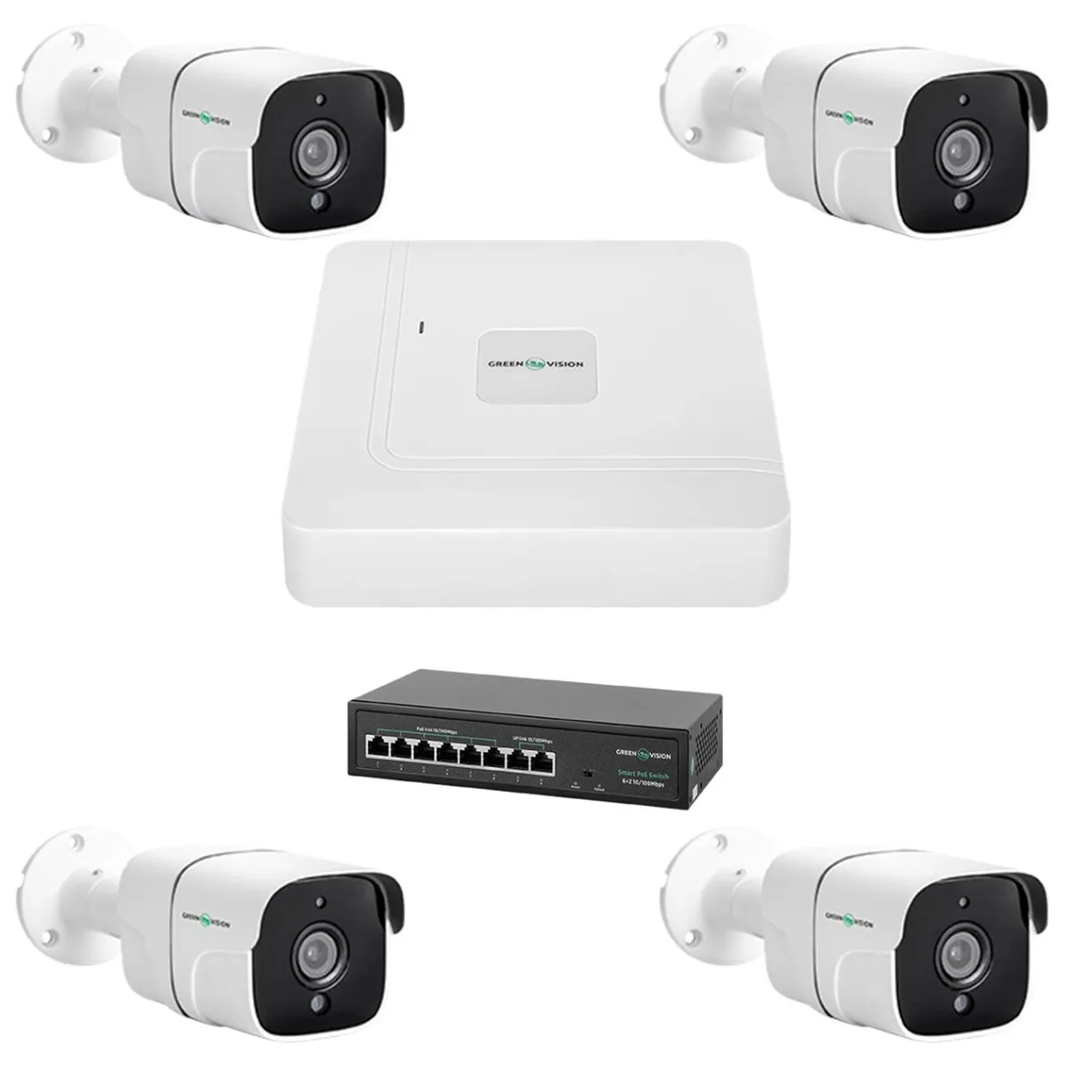 Комплект відеоспостереження на 4 камери GV-IP-K-W75/04 5MP - зображення 1