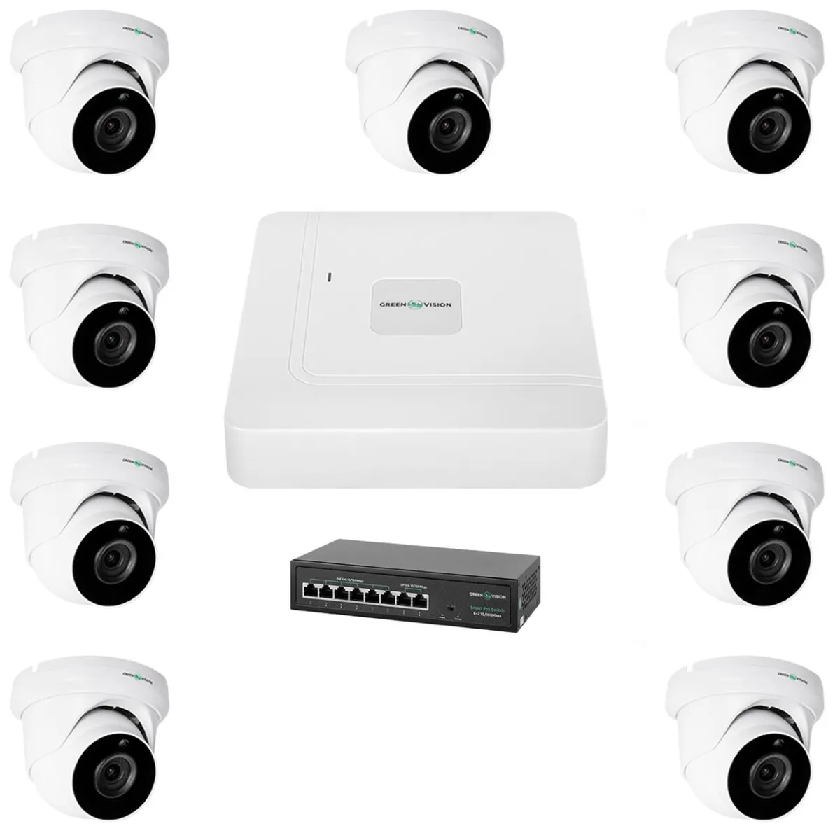 Комплект відеоспостереження на 9 камер GV-IP-K-W77/09 5MP - зображення 1
