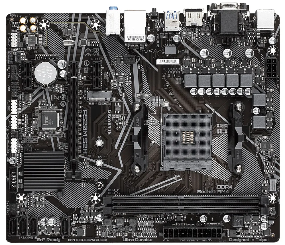 Материнська плата Gigabyte A520M S2H Socket AM4 - мініатюра 2