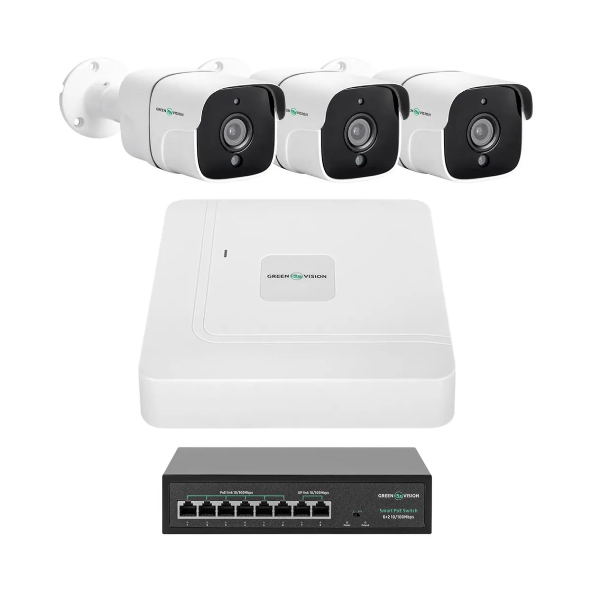 Комплект відеоспостереження на 3 камери GV-IP-K-W86/03 5MP - зображення 1