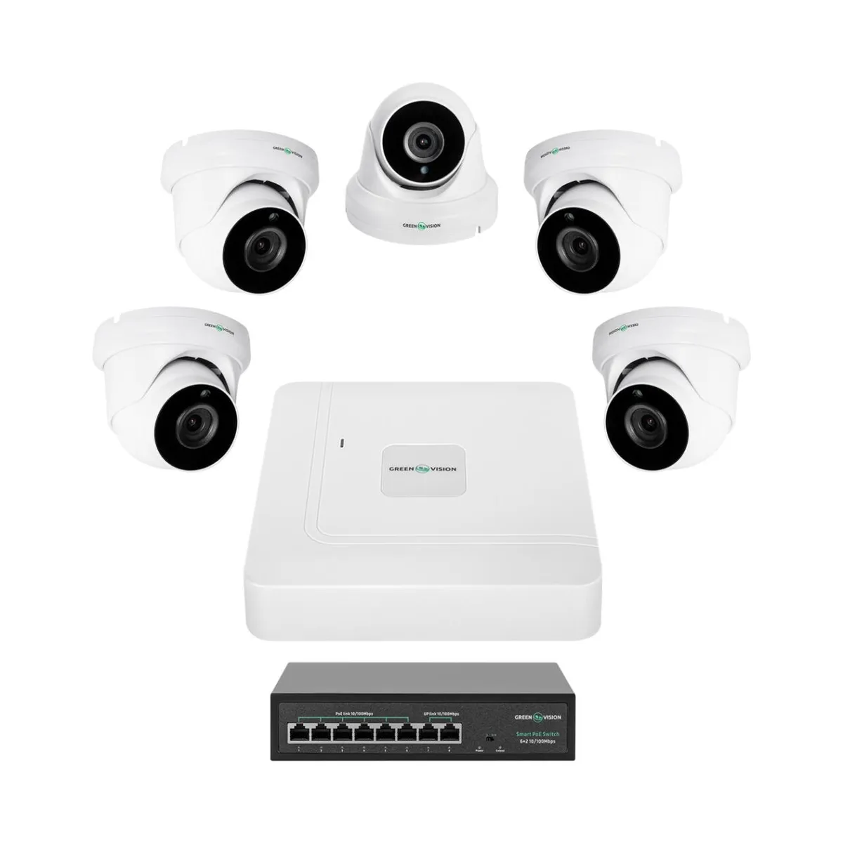 Комплект відеоспостереження на 5 камер GV-IP-K-W82/05 5MP - зображення 1