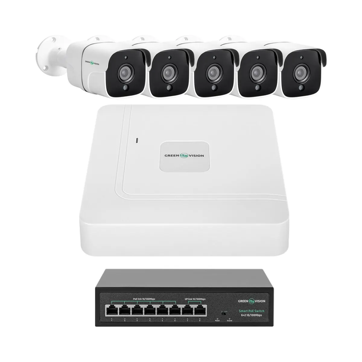 Комплект відеоспостереження на 5 камер GV-IP-K-W87/05 5MP - зображення 1