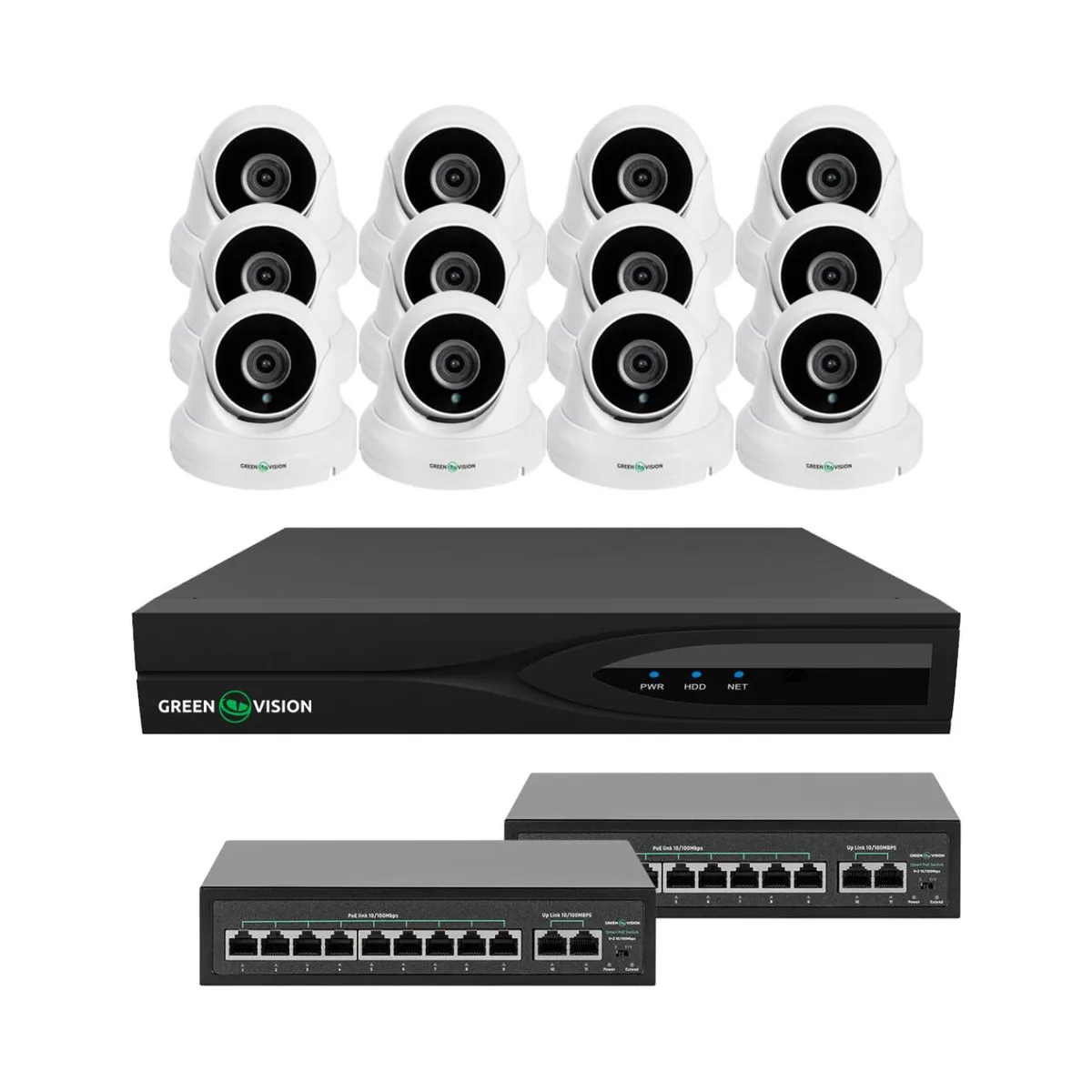 Комплект відеоспостереження на 12 камер GV-IP-K-W84/12 5MP - зображення 1