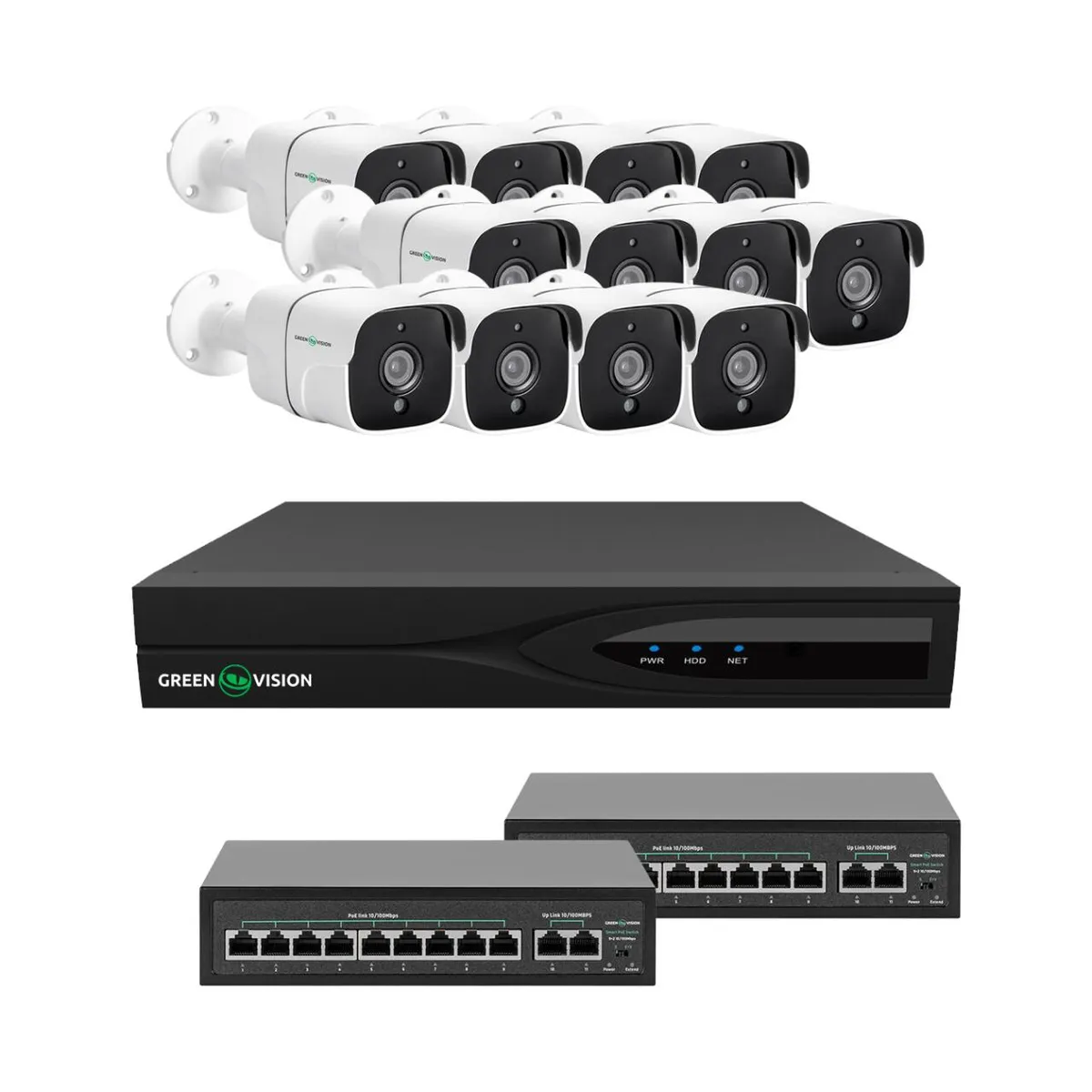 Комплект відеоспостереження на 12 камер GV-IP-K-W89/12 5MP - зображення 1