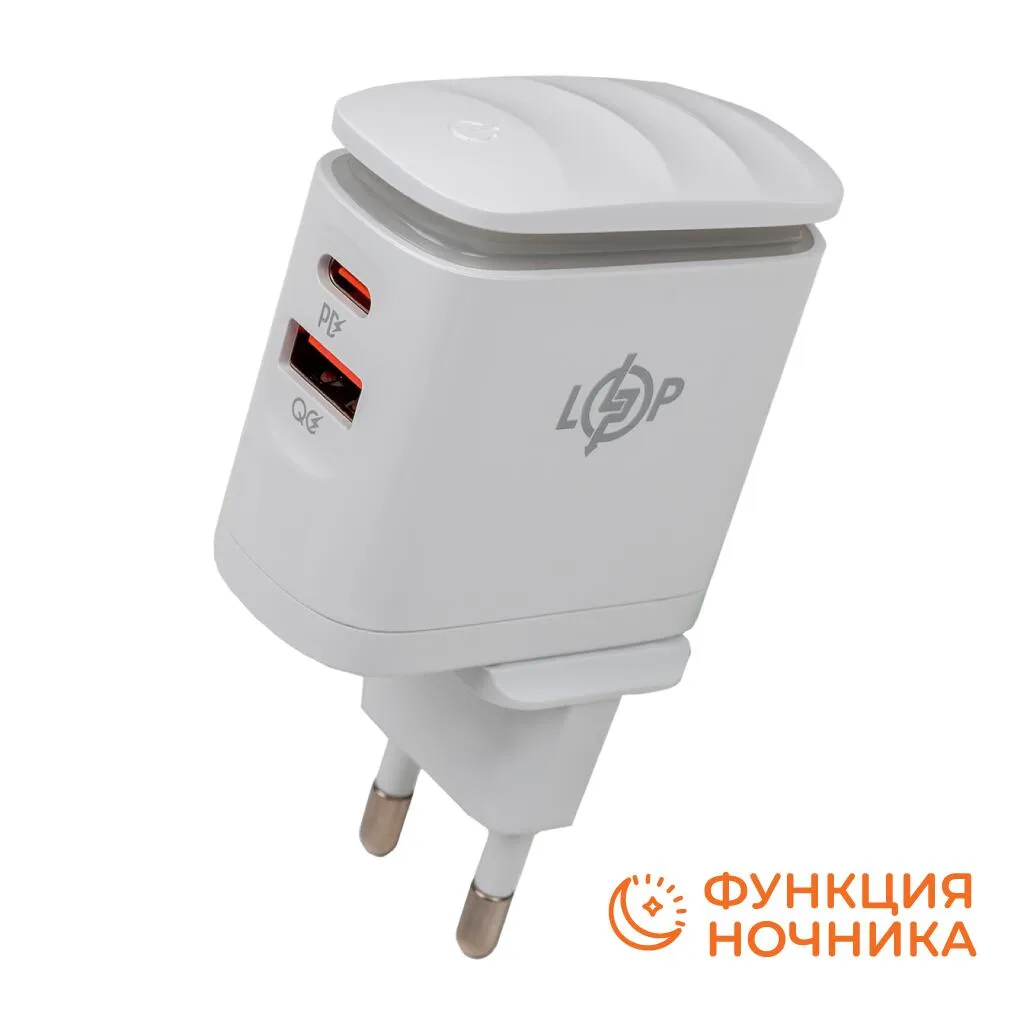 Зарядка для телефона LP 25W (Type-C+USB) QC3.0 PD + кабель (Type-C to Type-C) 25WCH - мініатюра 4