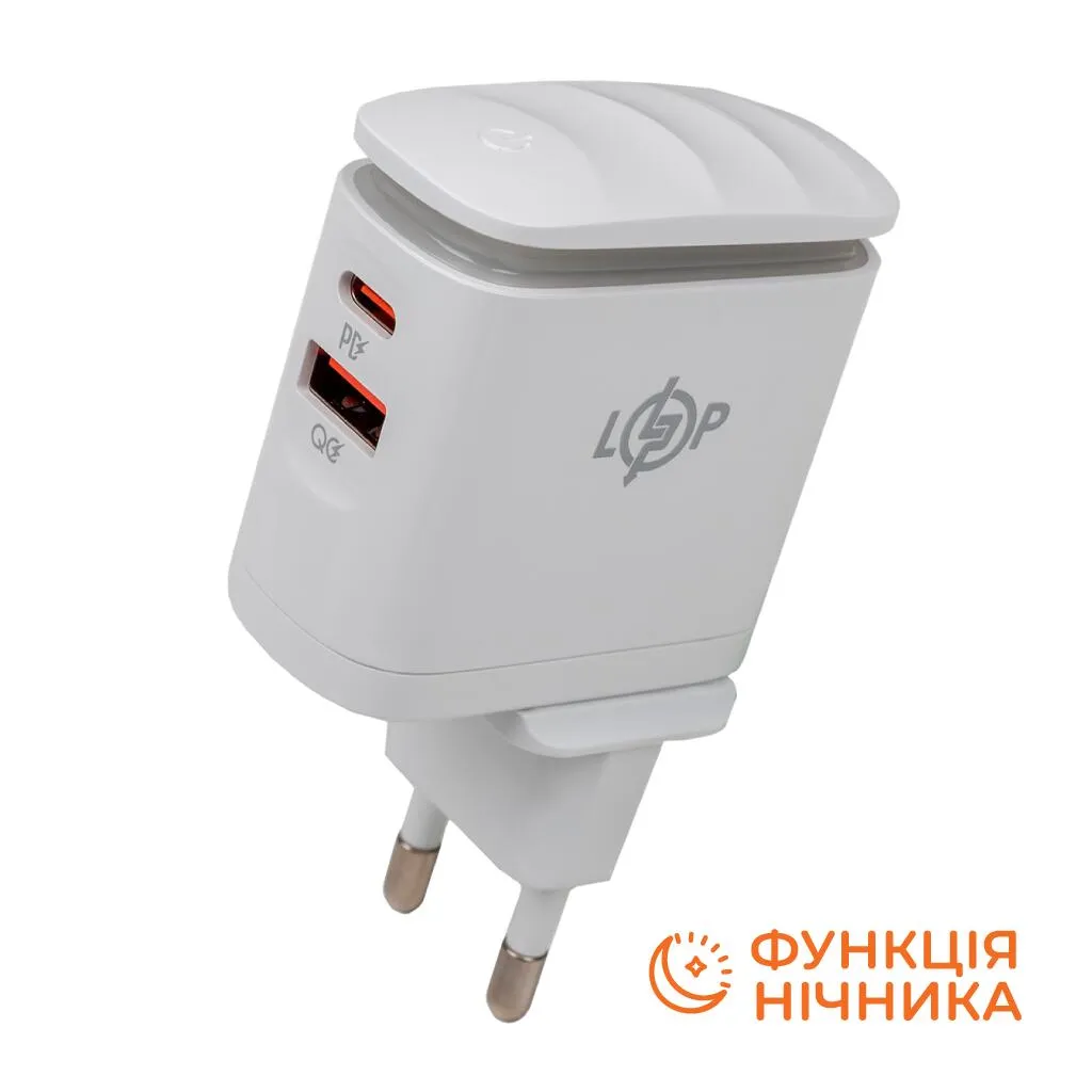 Зарядка для телефона LP 25W (Type-C+USB) QC3.0 PD + кабель (Type-C to Type-C) 25WCH - мініатюра 5