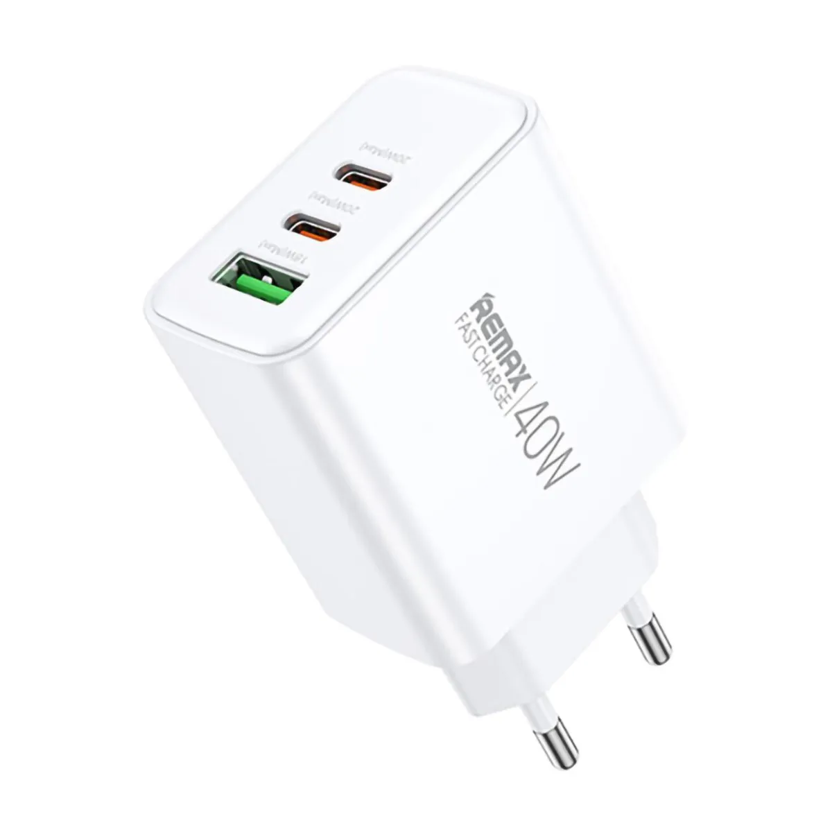 Зарядний пристрій Remax Kiddy 3 порти, USB + Type-C*2 40W (RP-U123) - зображення 1
