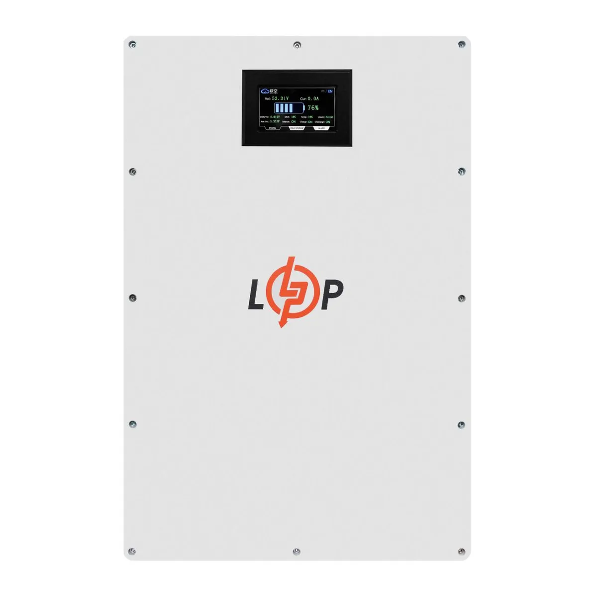 Акумулятор LP LiFePO4 51,2V - 100 Ah (5120Wh) (BMS 100A/50А) метал LCD Smart RS485/CAN JK настінний - зображення 1