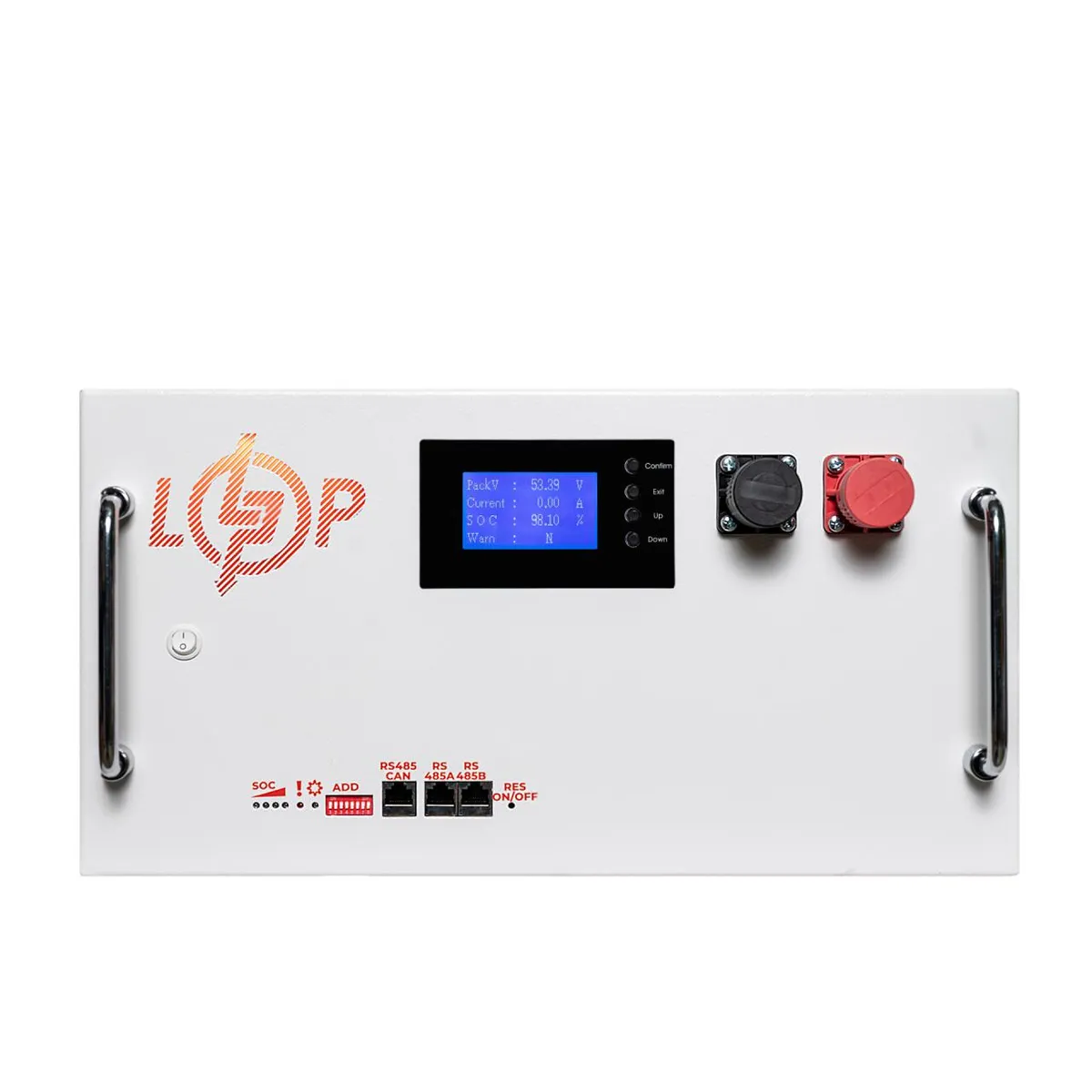 Акумулятор LP LiFePO4 51,2V - 280 Ah (14336Wh) (BMS SP 200A/100А) RM RS485/CAN LCD WH - мініатюра 2