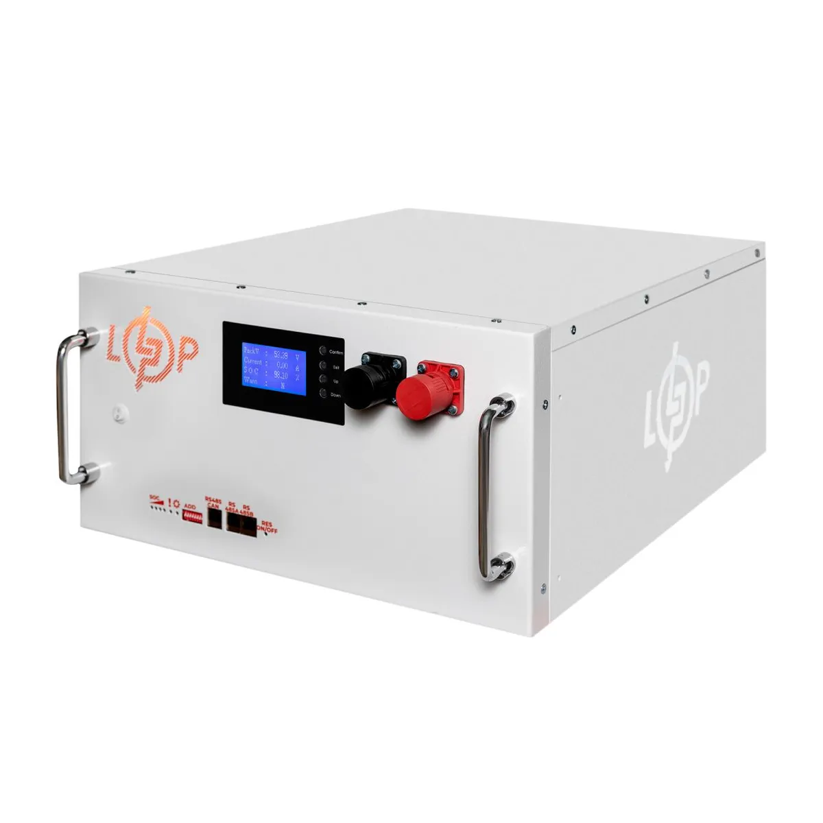 Акумулятор LP LiFePO4 51,2V - 280 Ah (14336Wh) (BMS SP 200A/100А) RM RS485/CAN LCD WH - мініатюра 3