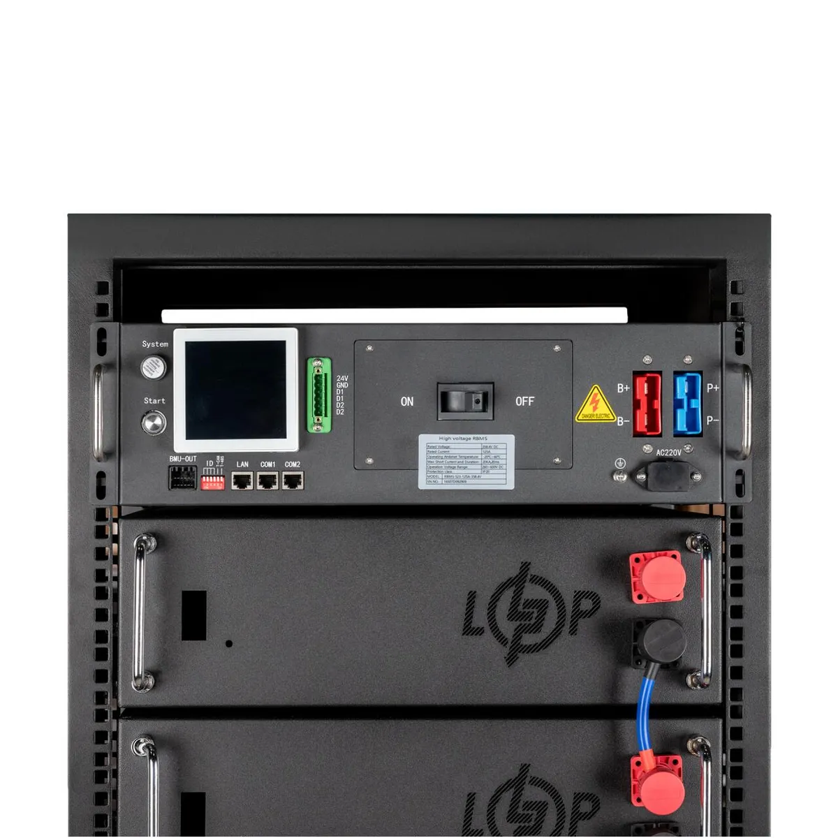 Акумулятор LP LiFePO4 Battery HVM 512V 100Ah (51200 Wh) BMS 125А AB Lrack black - мініатюра 4
