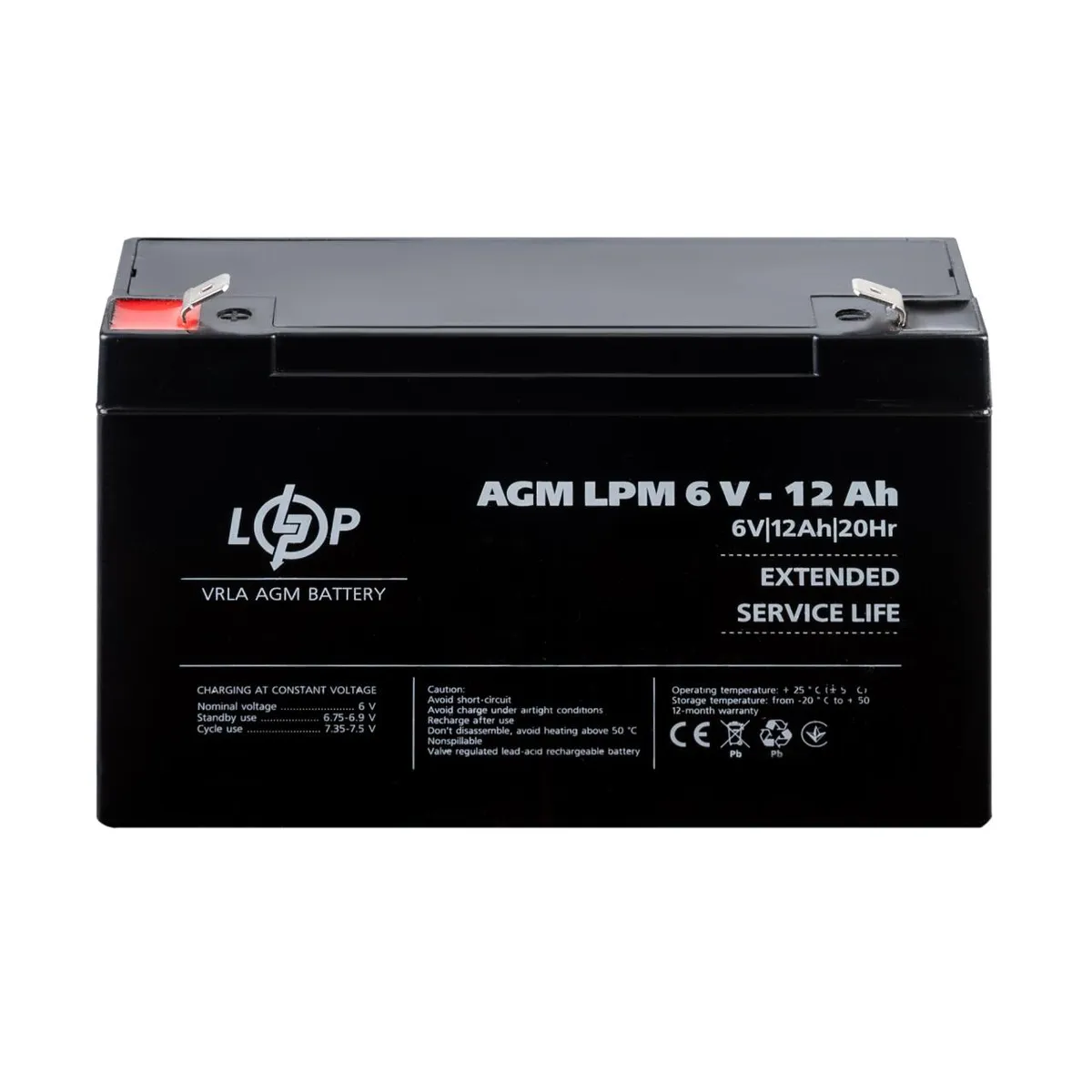Розпродаж (4159) Акумулятор AGM LPM 6V - 12 Ah (11-2023) - мініатюра 2