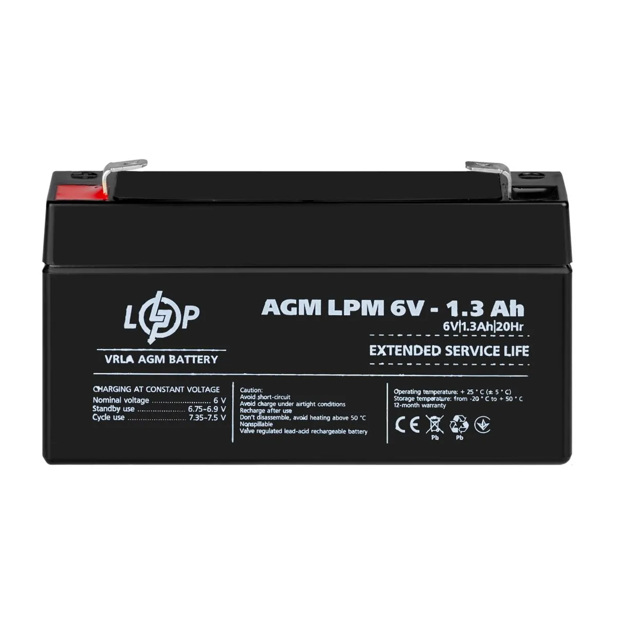 Розпродаж Акумулятор AGM LPM 6V - 1.3 Ah - мініатюра 2