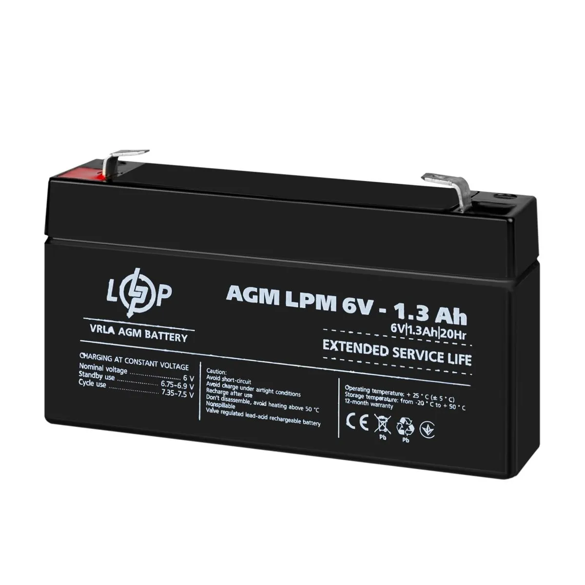 Розпродаж Акумулятор AGM LPM 6V - 1.3 Ah - мініатюра 3