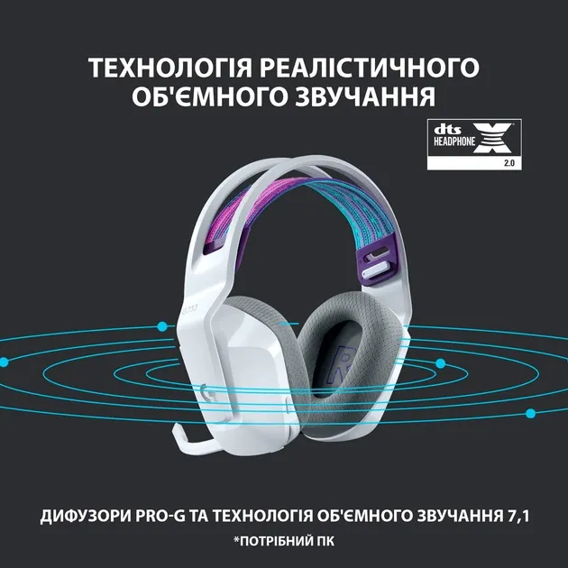 Гарнітура Logitech G733 White (981-000883) - мініатюра 2