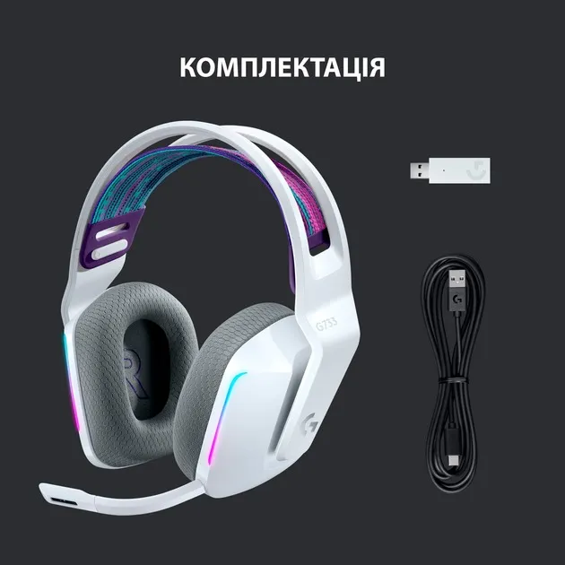 Гарнітура Logitech G733 White (981-000883) - мініатюра 9