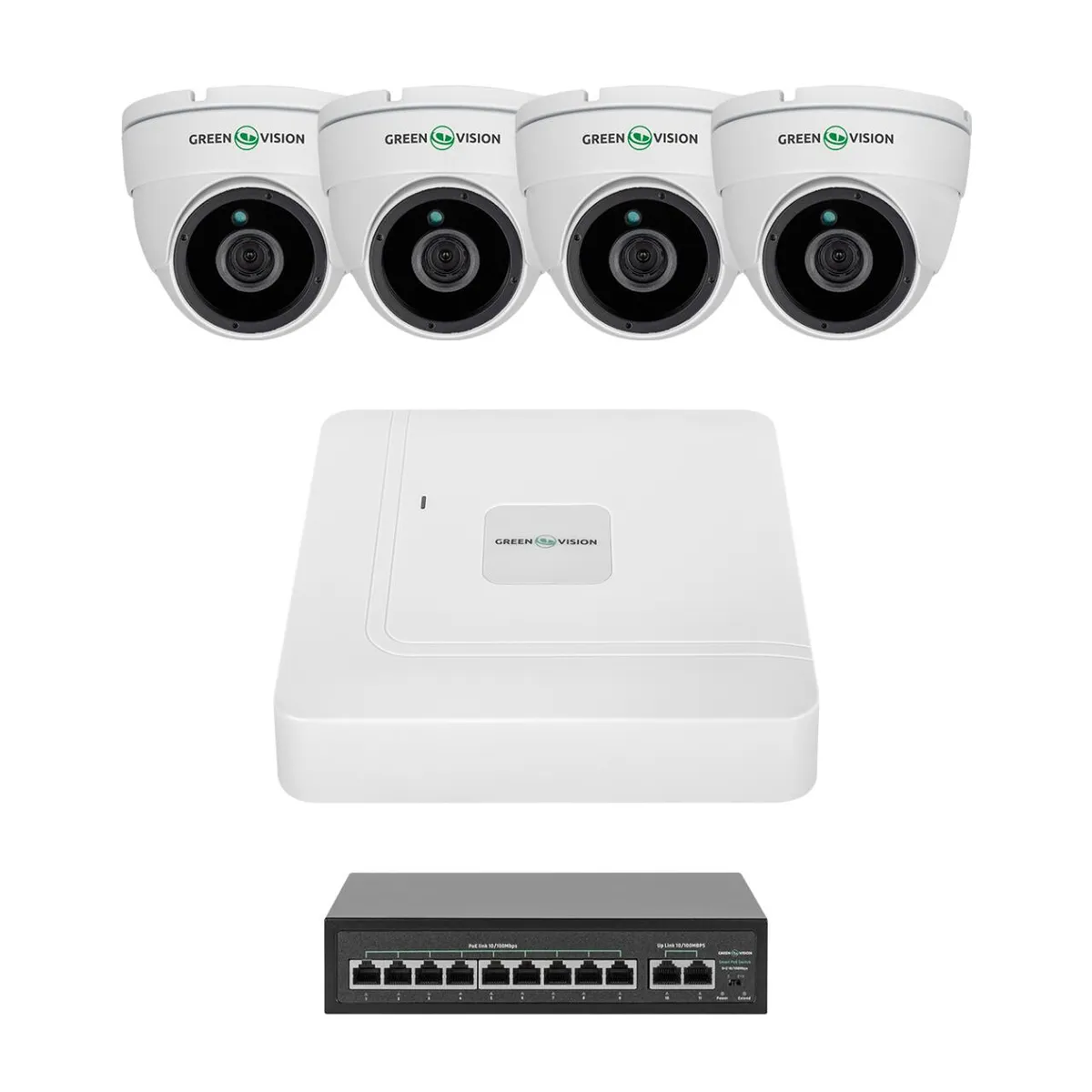 Комплект відеоспостереження на 4 камери GV-IP-K-W98/4 4MP - зображення 1