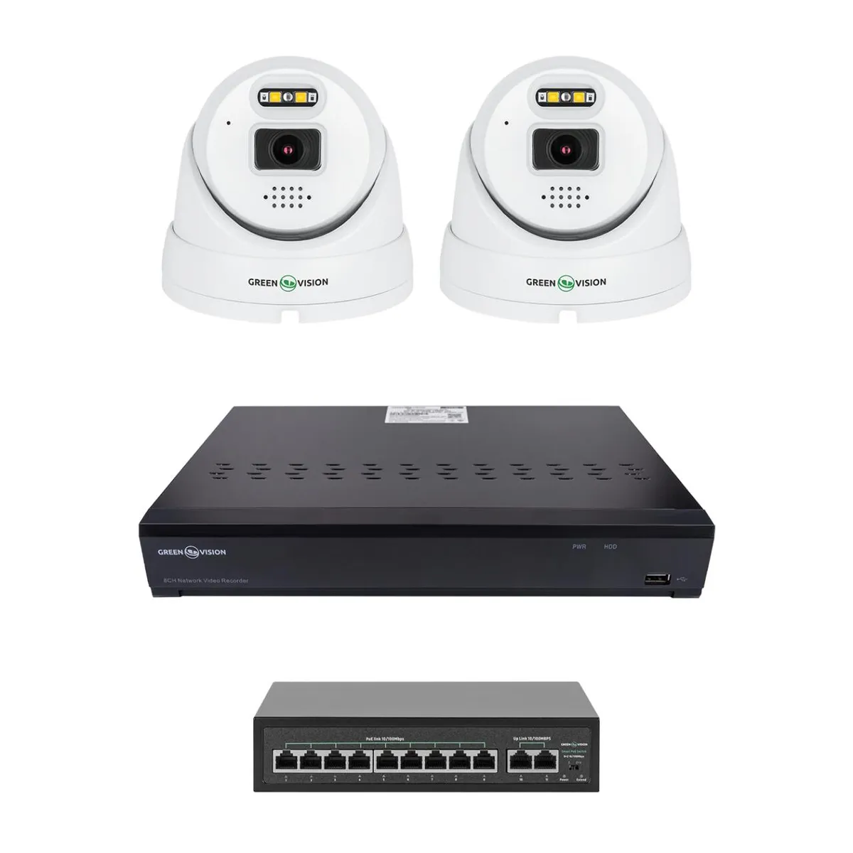 Комплект відеоспостереження на 2 камери GV-IP-K-W101/2 5MP (Ultra AI) - зображення 1