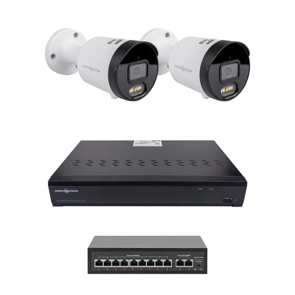 ¶Комплект відеоспостереження на 2 камери GV-IP-K-W102/2 4MP (Ultra AI) - зображення 1
