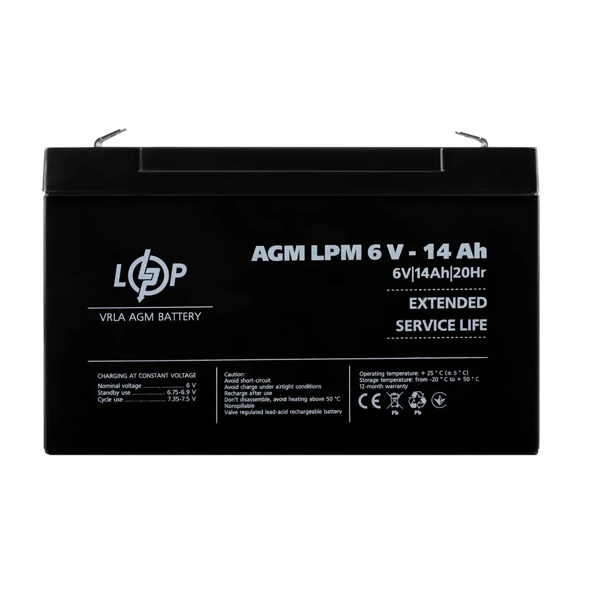 Розпродаж (4160) Акумулятор AGM LPM 6V - 14 Ah 09/23 - зображення 1