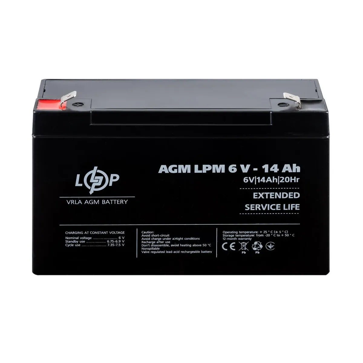 Розпродаж (4160) Акумулятор AGM LPM 6V - 14 Ah 09/23 - мініатюра 2