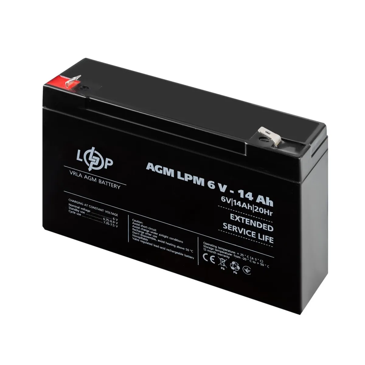 Розпродаж (4160) Акумулятор AGM LPM 6V - 14 Ah 09/23 - мініатюра 3