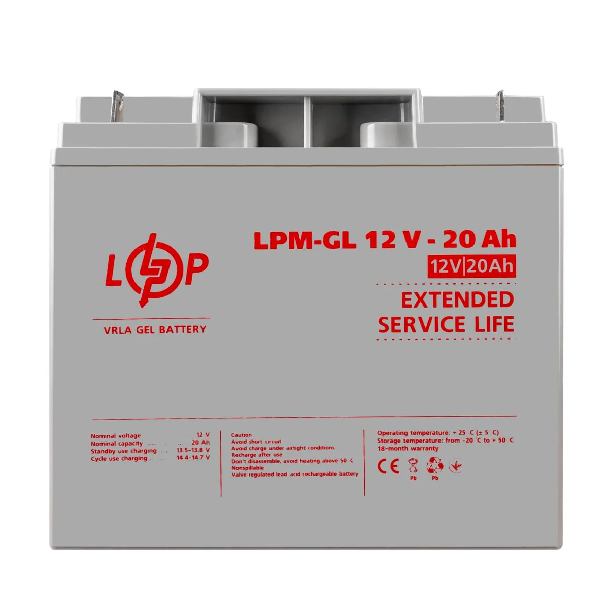 Розпродаж Акумулятор гелевий LPM-GL 12V - 20 Ah - зображення 1