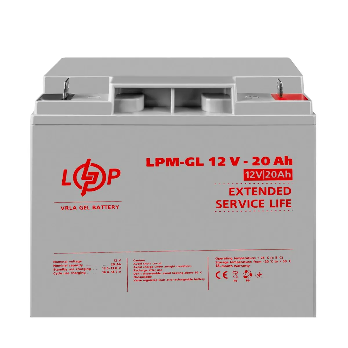 Розпродаж Акумулятор гелевий LPM-GL 12V - 20 Ah - мініатюра 2