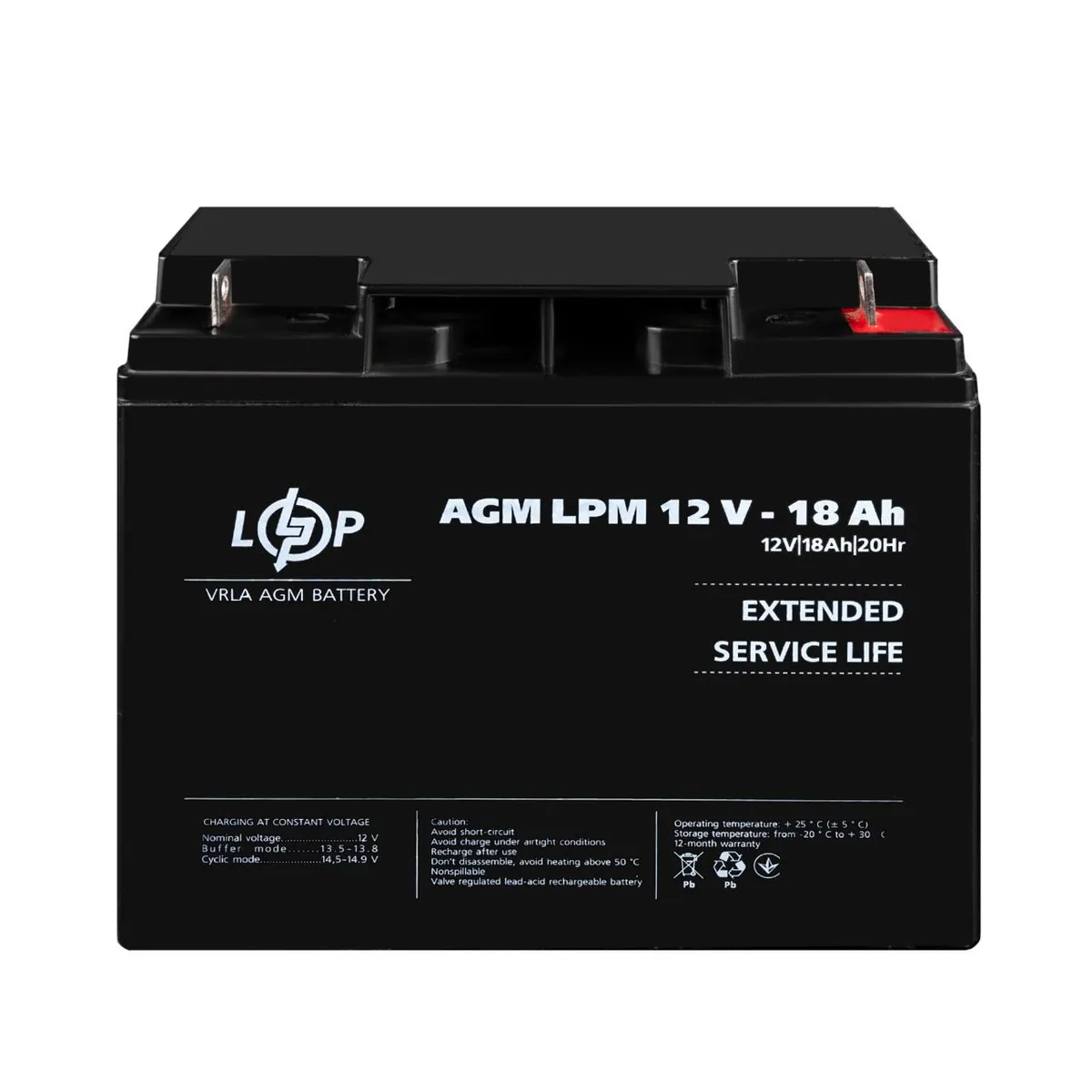 Розпродаж Акумулятор AGM LPM 12V - 18 Ah - мініатюра 2
